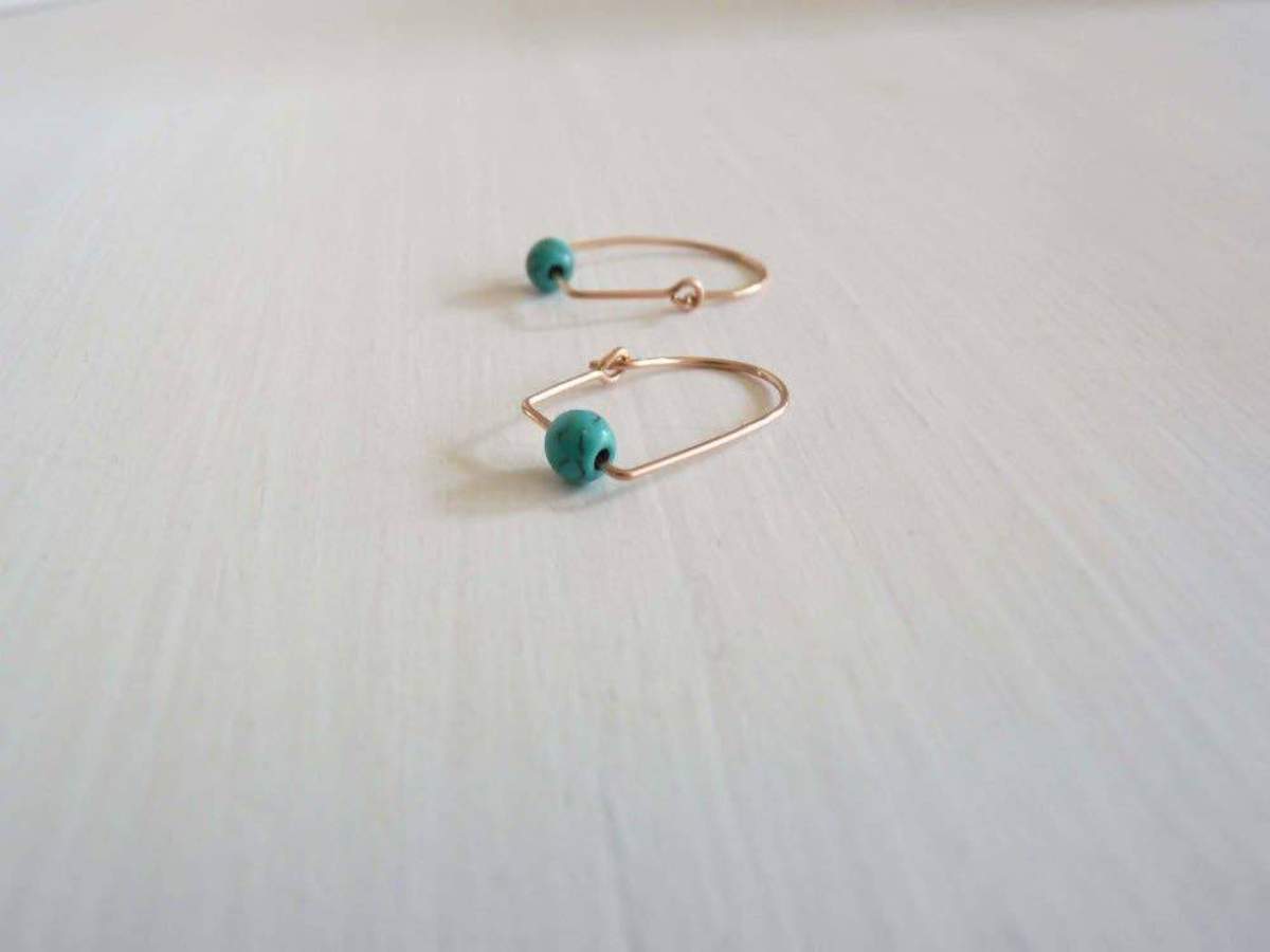 Cinq Epi Turquoise Earrings - Gold - Image 1 of 1