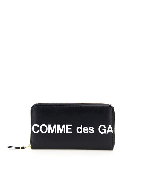 Comme des Garçons Logo Leather Wallet with Zip Wallet - Black Comme des Garçons Logo Leather Wallet with Zip Wallet - Black