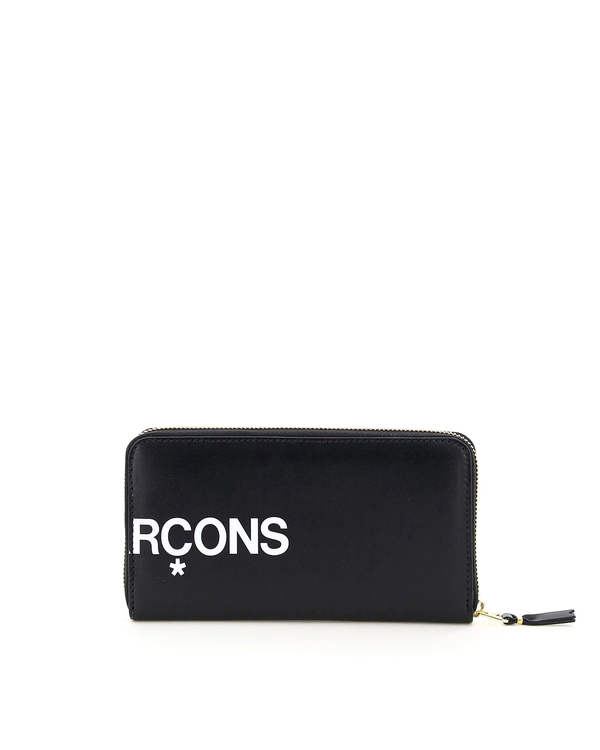 Comme des Garçons Logo Leather Wallet with Zip Wallet - Black Comme des Garçons Logo Leather Wallet with Zip Wallet - Black