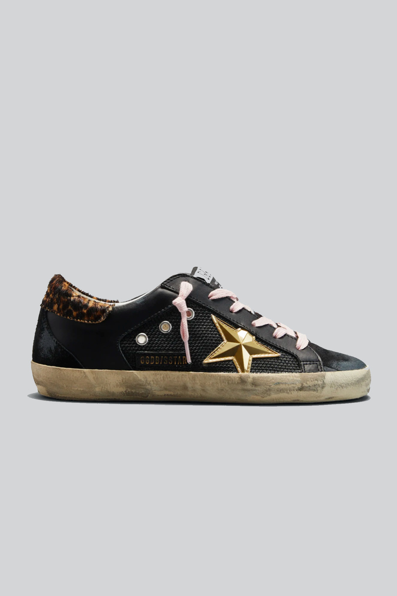 Golden Goose Super Star sneakers - Black Leather and Net