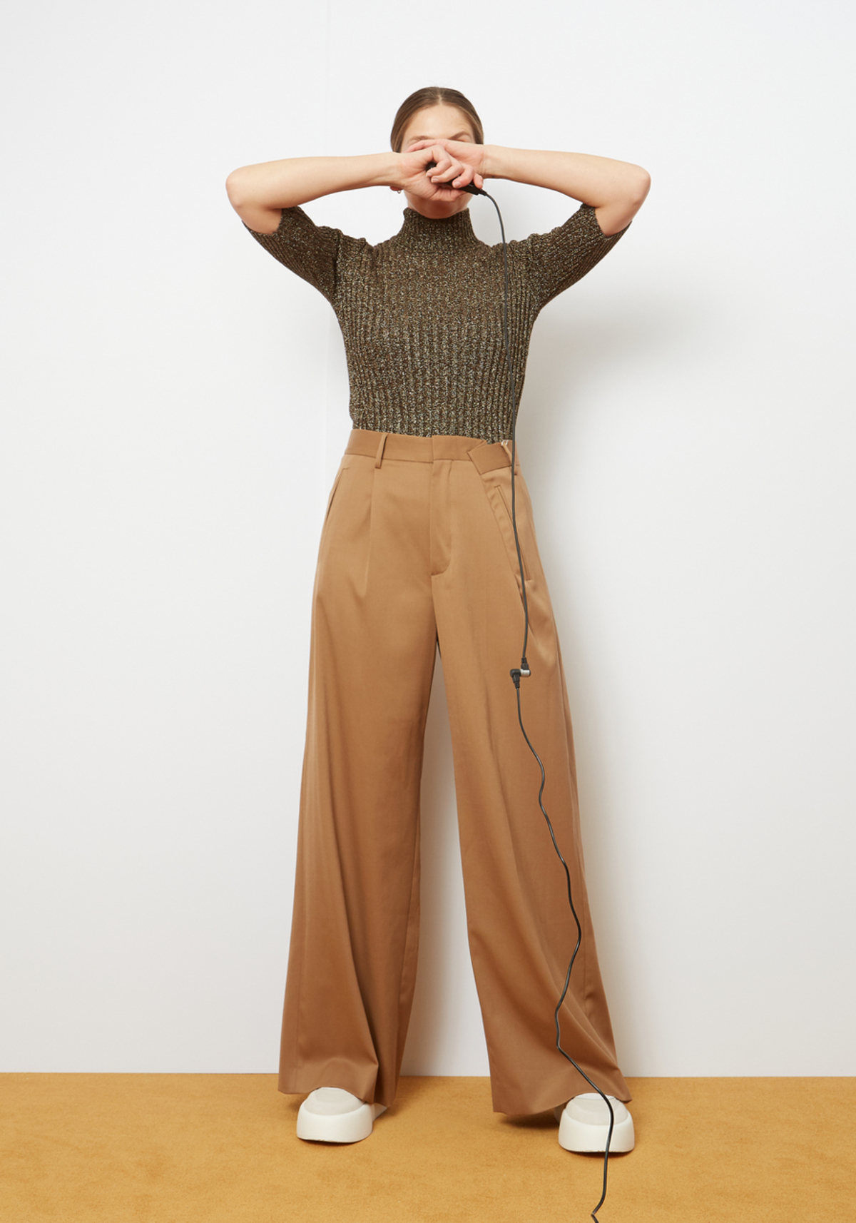 MM6 Maison Margiela Twill Poly Wool Trousers - Camel | Garmentory 