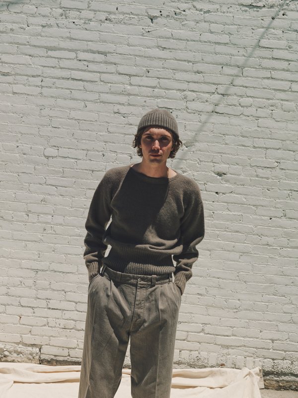 Taiga Takahashi Alpaca Wool Varsity Letterman Sweater - Gray