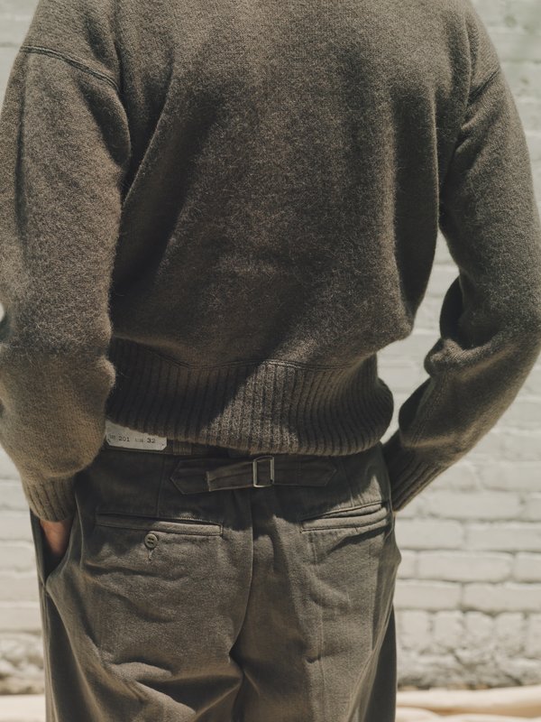 Taiga Takahashi Alpaca Wool Varsity Letterman Sweater - Gray