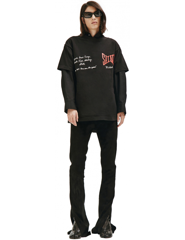 Saint Michael Black Printed T-shirt - black