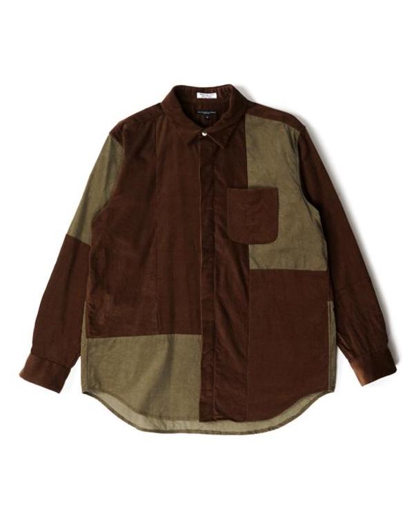 Engineered Garments Combo Short Collar Shirt - Brown Cotton 21W Corduroy Engineered Garments Combo Short Collar Shirt - Brown Cotton 21W Corduroy