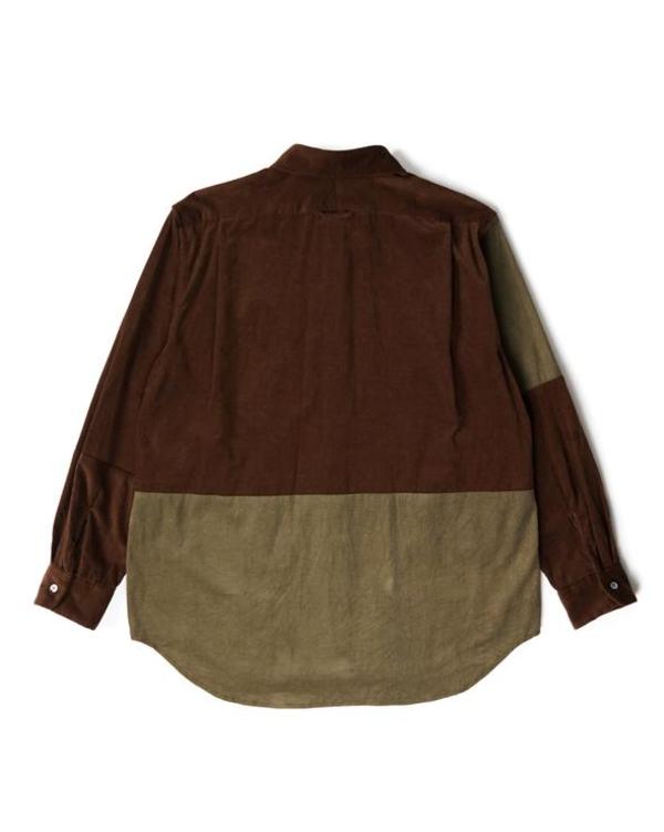 Engineered Garments Combo Short Collar Shirt - Brown Cotton 21W Corduroy Engineered Garments Combo Short Collar Shirt - Brown Cotton 21W Corduroy
