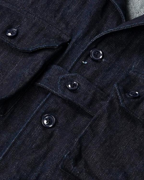 Engineered Garments 10oz Broken Denim Explorer Shirt Jacket - Indigo Engineered Garments 10oz Broken Denim Explorer Shirt Jacket - Indigo