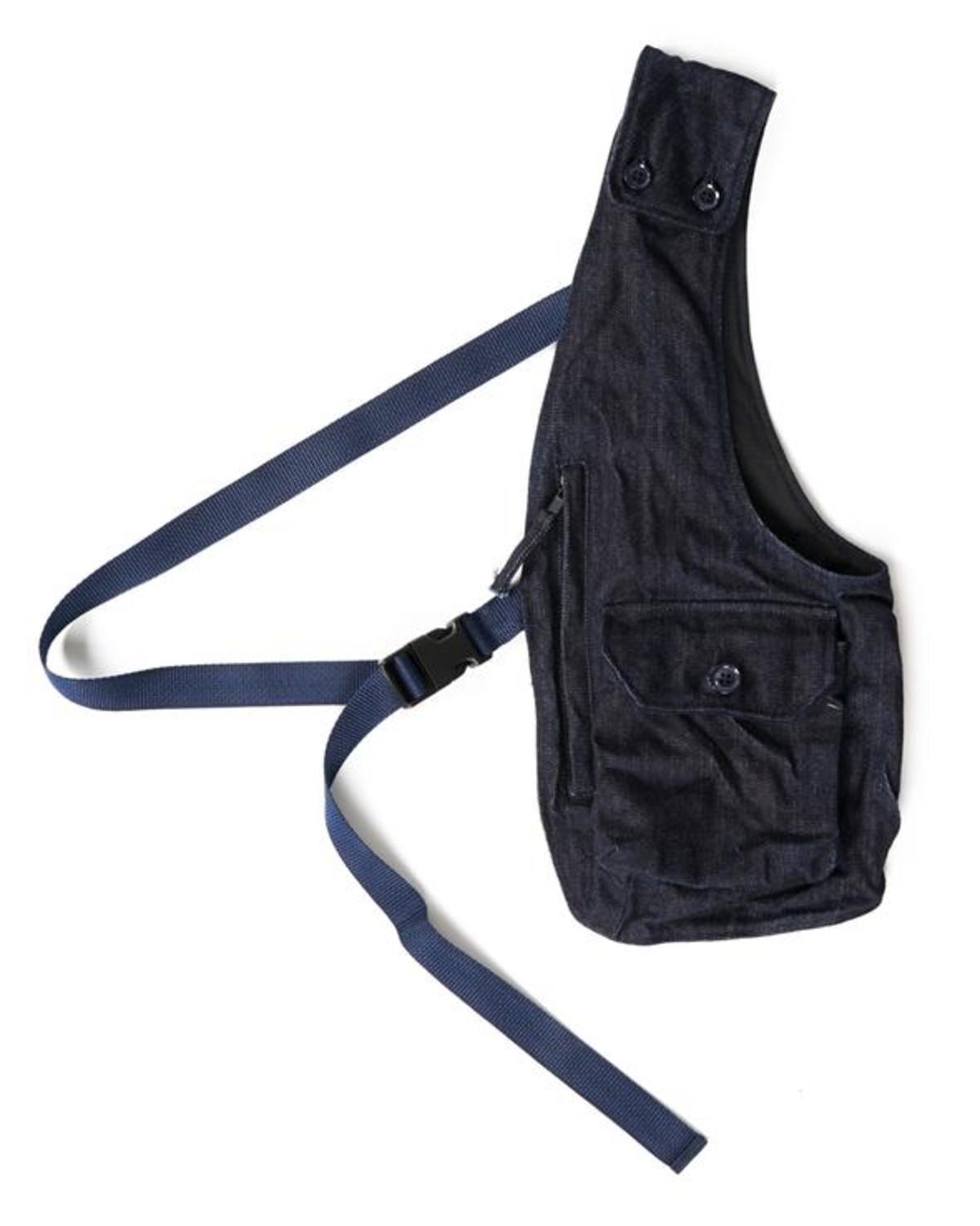 Engineered Garments 10oz Broken Denim Shoulder Vest - Indigo 