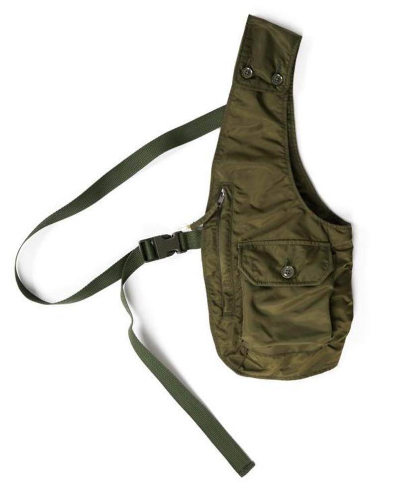 Engineered Garments Flight Satin Nylon Shoulder Vest - Olive