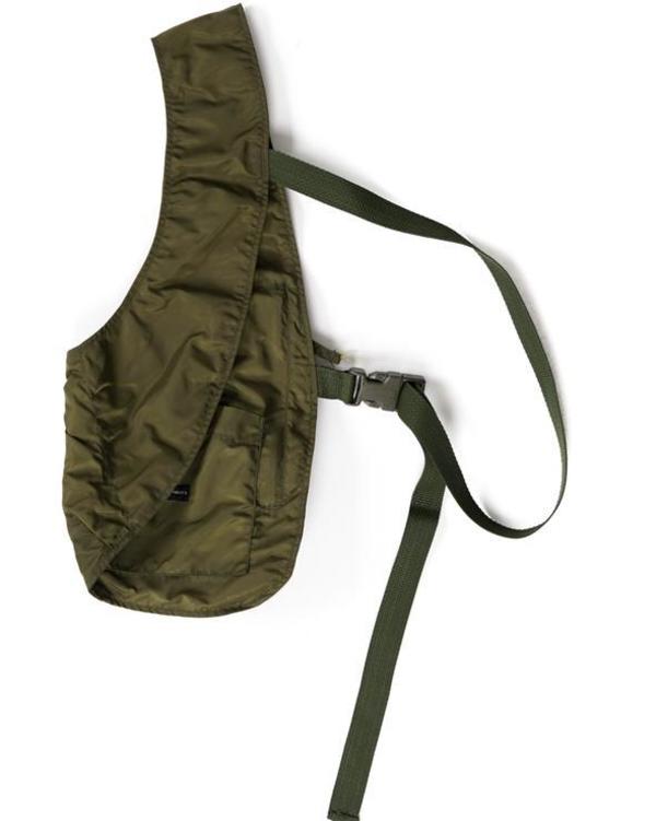 Engineered Garments Flight Satin Nylon Shoulder Vest - Olive