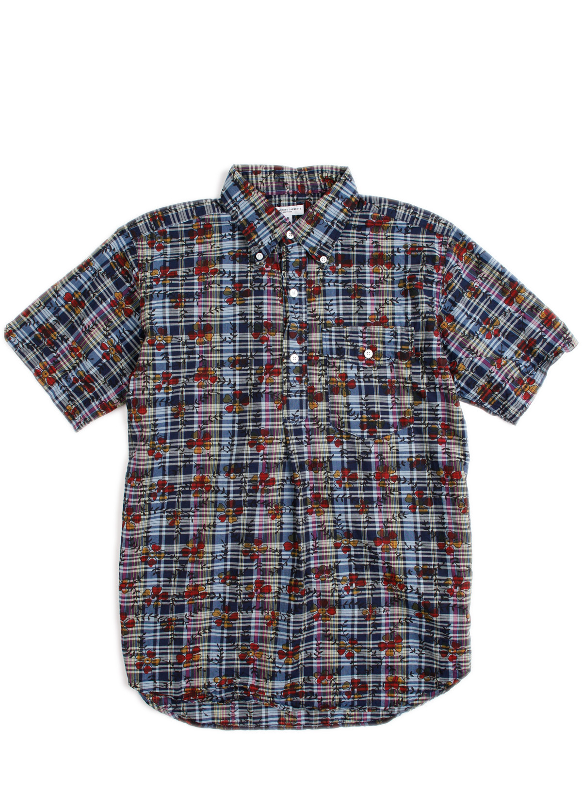 トップス ENGINEERED GARMENTS Popover Shirt Madras Popover BD Shirt – Olive Madras | Engineered Garments