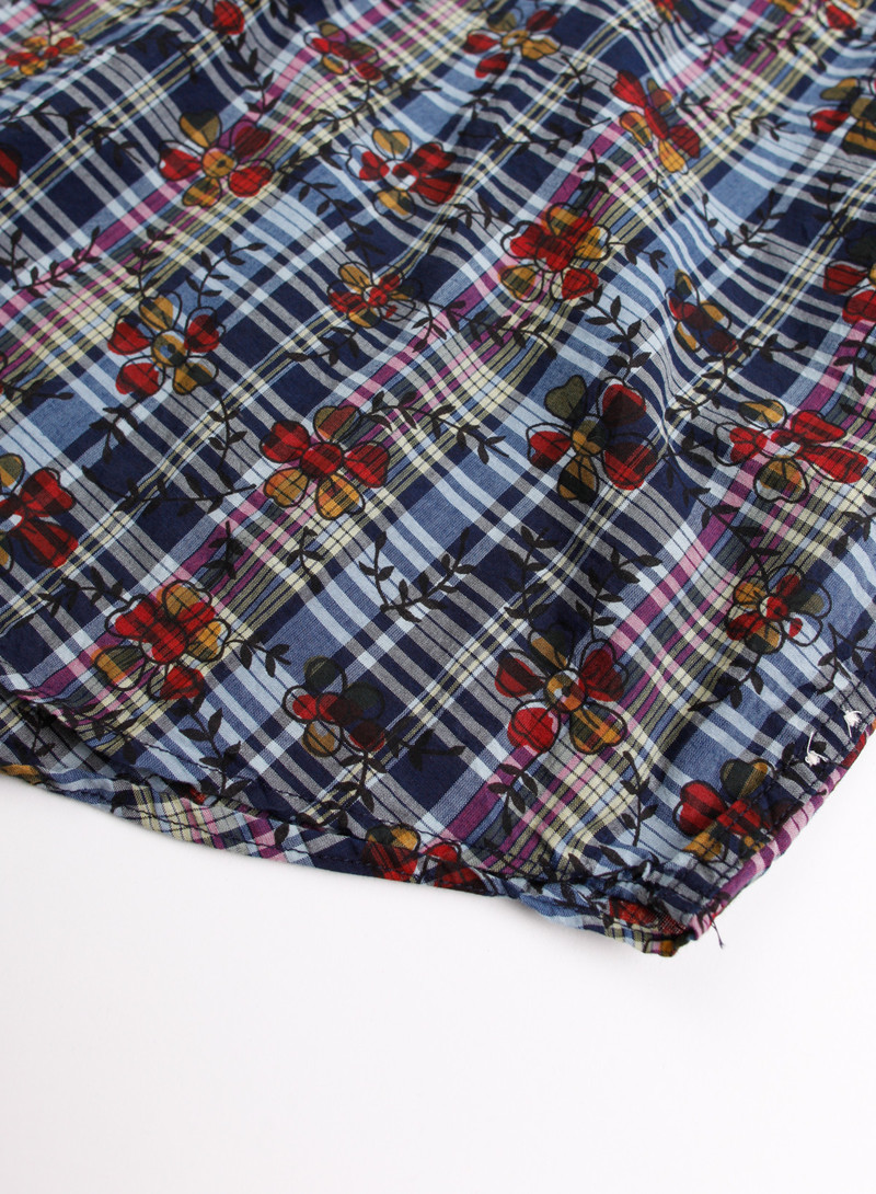 トップス ENGINEERED GARMENTS Popover Shirt Madras Engineered Garments Madras Popover Short Sleeve Button Down