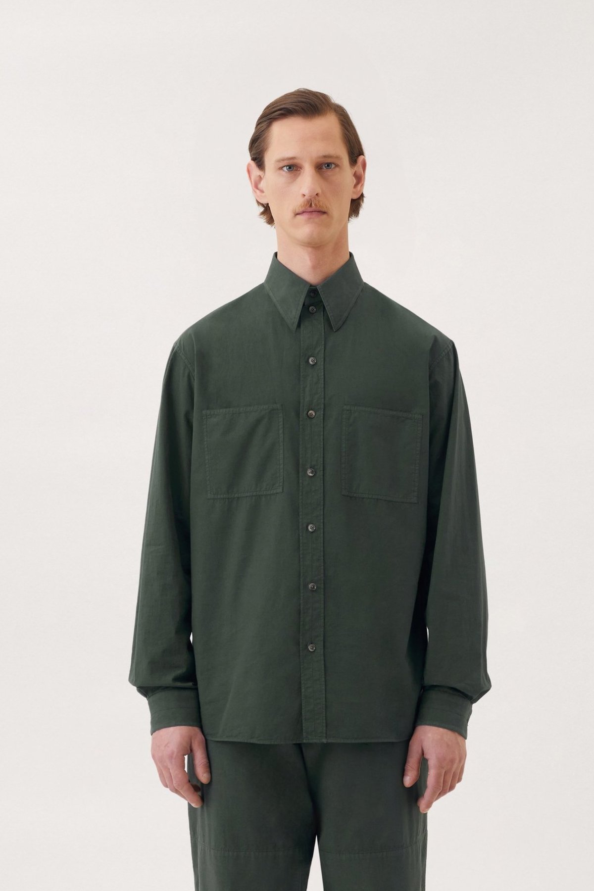 LEMAIRE】PATCH POCKET SHIRT GREEN Size46