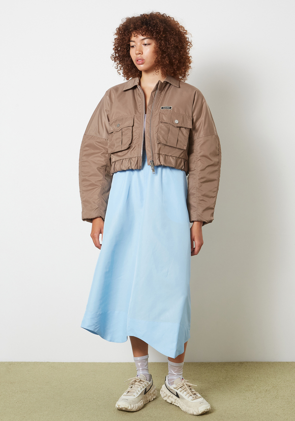 Ganni Outwear Nylon Bomber - Fossil | Garmentory