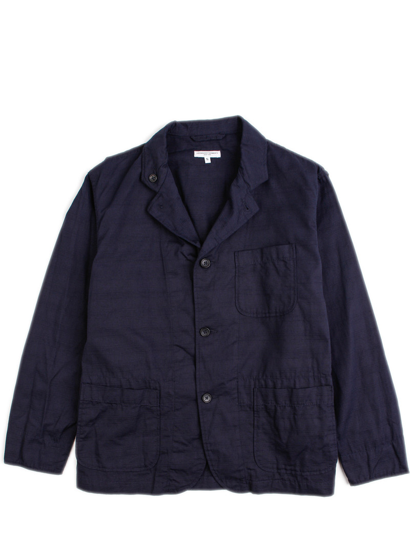 Engineered Garments Loiter Java Cloth Jacket - Dark Navy | Garmentory Engineered Garments Loiter Java Cloth Jacket - Dark Navy | Garmentory