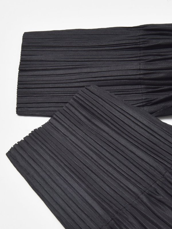 Pleats Please By Issey Miyake Fluffy Basics Pants - Black | Garmentory