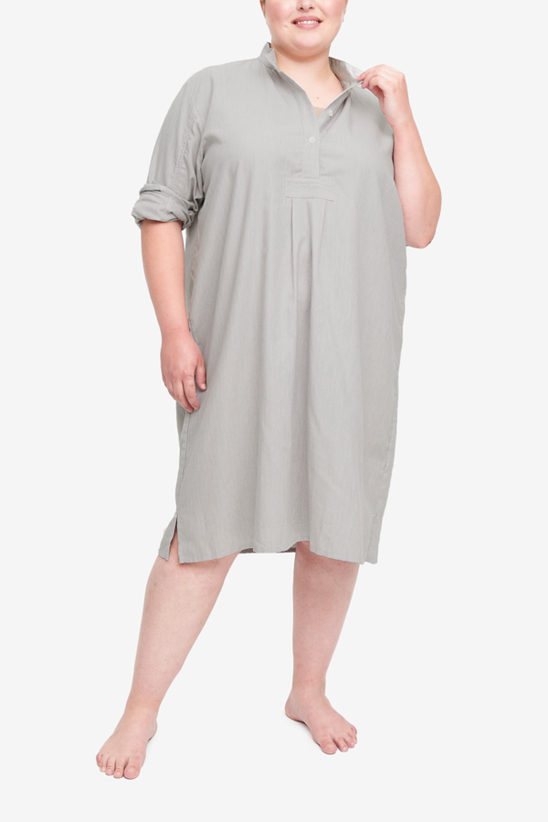 Sleep Shirt - Grey Herringbone | Garmentory