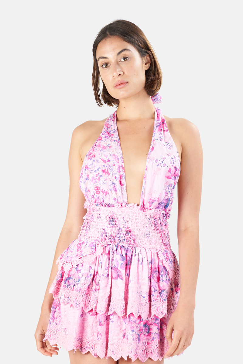loveshackfancy deanna halter dress fuchsia LoveShackFancy Women's Deanna Halter Dress