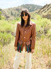 Vintage 70s COSMIC RAINBOW LEATHER JACKET - BROWN - Thumbnail 2