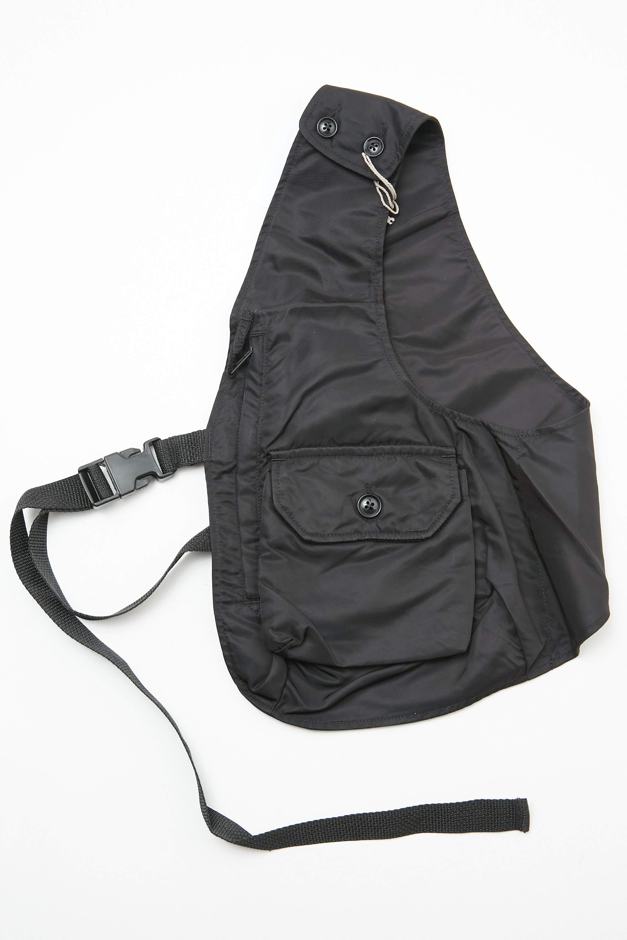 Engineered Garments Shoulder Vest - Black Flight Satin Nylon