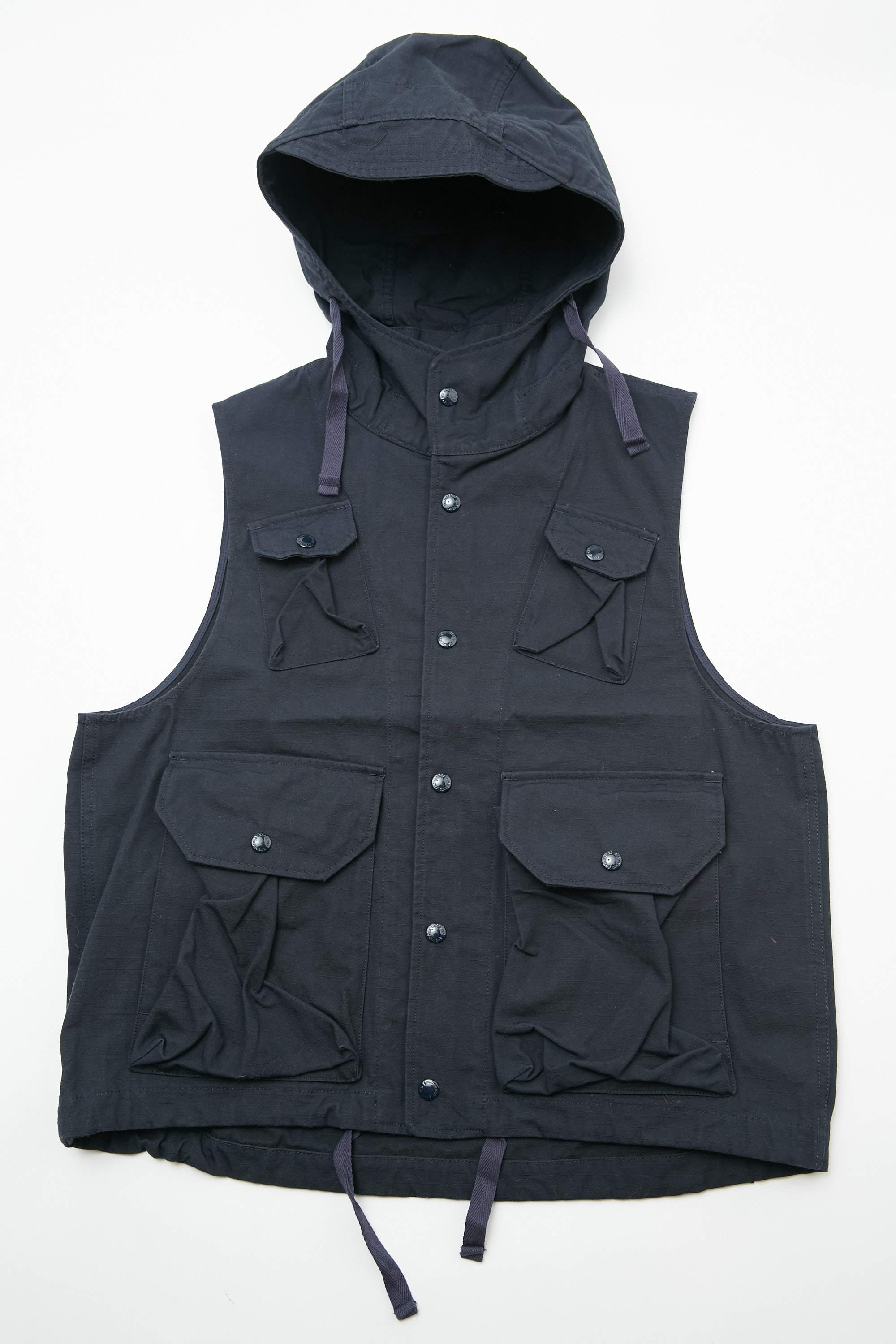 トップス Engineered Garments Field Vest Engineered Garments Micro Ripstop Field Vest, Navy – Glasswing