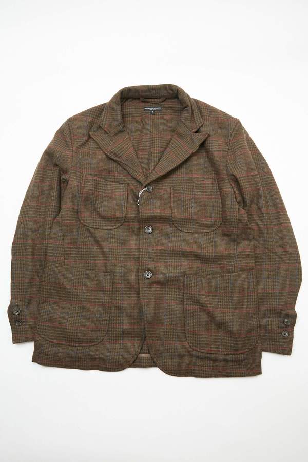 Engineered Garments NB Jacket - Olive/Brown Poly Wool Glen Plaid Engineered Garments NB Jacket - Olive/Brown Poly Wool Glen Plaid