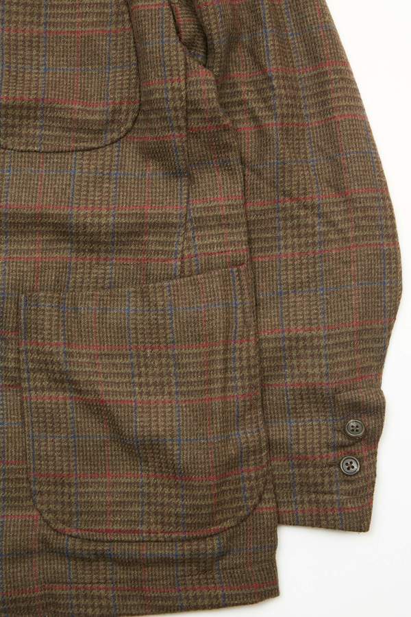 Engineered Garments NB Jacket - Olive/Brown Poly Wool Glen Plaid Engineered Garments NB Jacket - Olive/Brown Poly Wool Glen Plaid