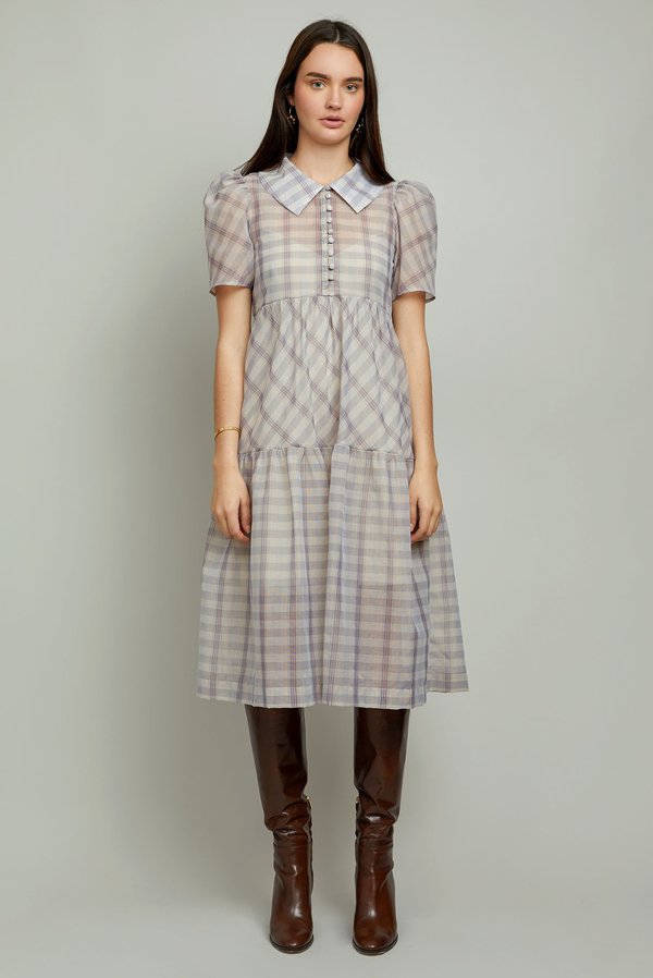 CHRISTY LYNN Eve Dress - Lavender Plaid