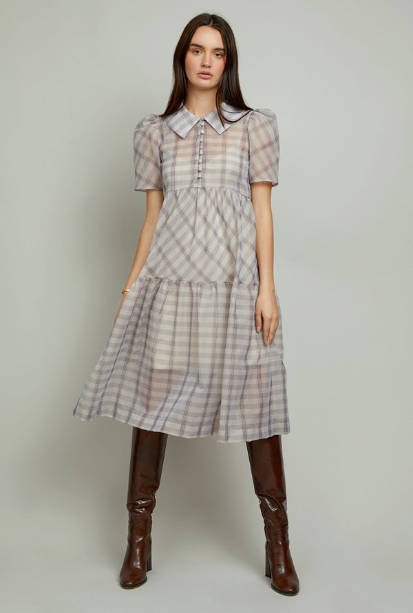 CHRISTY LYNN Eve Dress - Lavender Plaid
