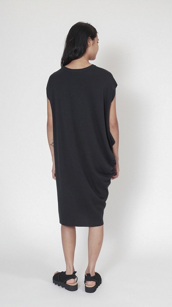 Issey Miyake Silky Drape Knit Dress Dark Gray on Garmentory