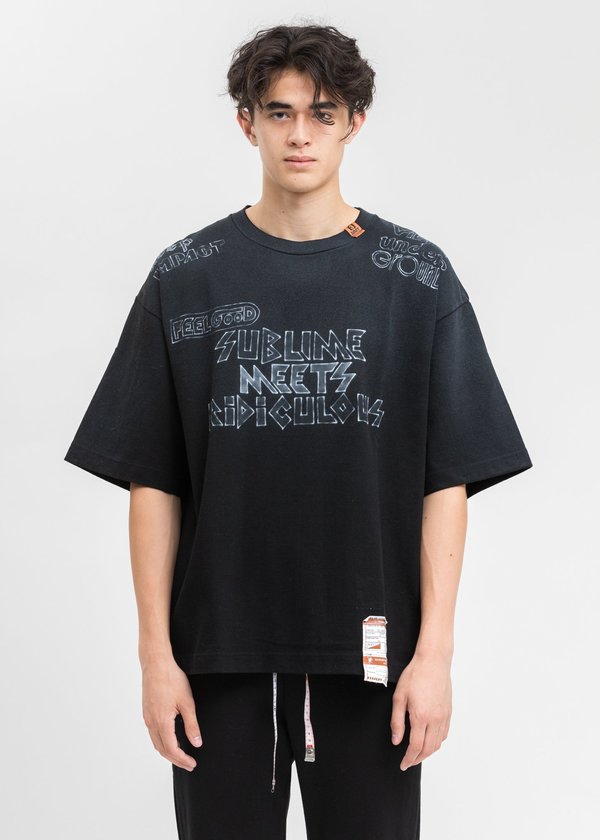 Mihara Yasuhiro SMR Printed T-Shirt - Black | Garmentory