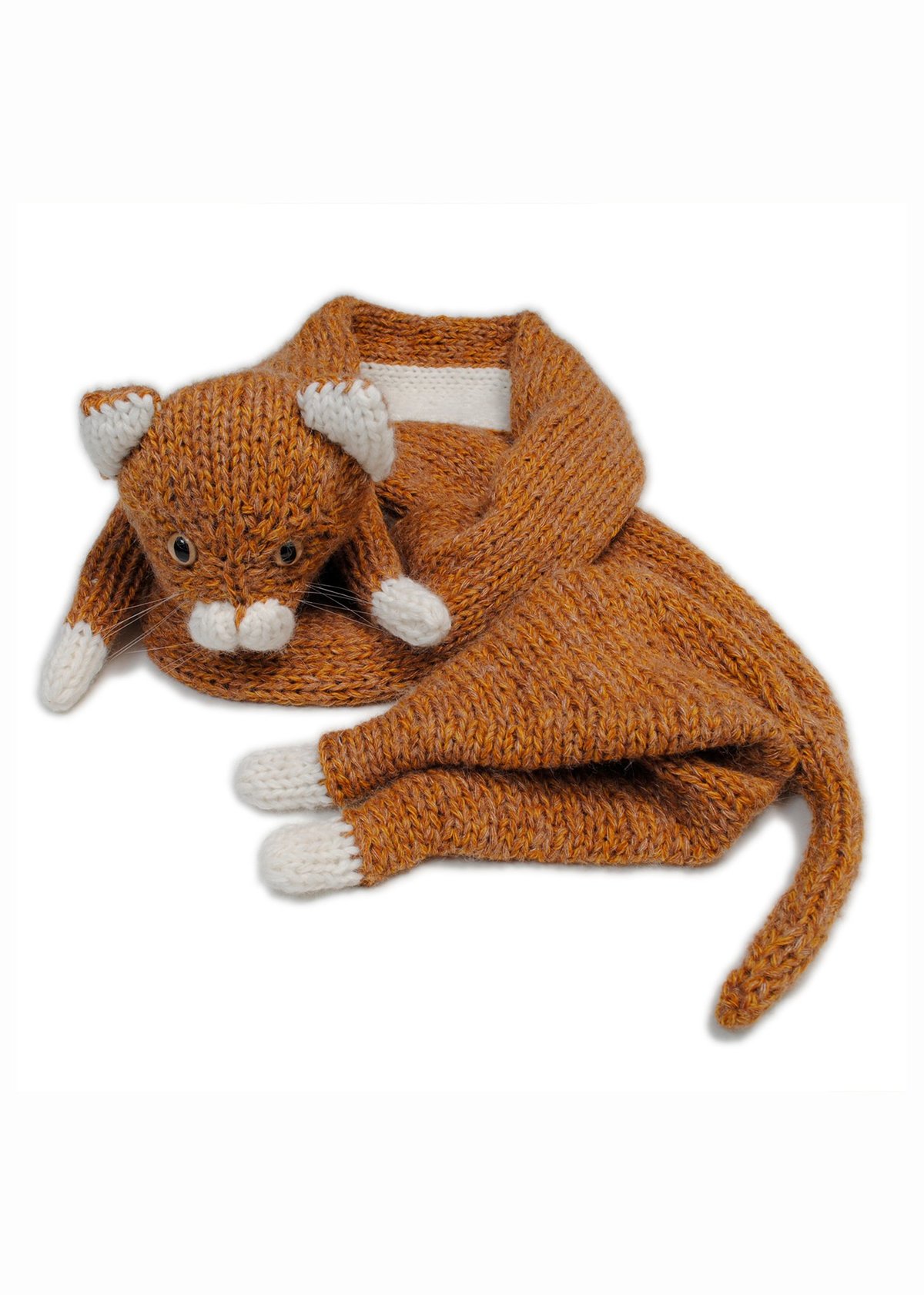 小物 doublet STUFFED CAT HAND-KNITTING SCARF Doublet Stuffed Cat Hand-Knitting Scarf - Camel | Garmentory