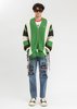 Doublet Zip Up Stripe Cardigan - Green - Thumbnail 1