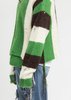 Doublet Zip Up Stripe Cardigan - Green - Thumbnail 6