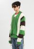 Doublet Zip Up Stripe Cardigan - Green - Thumbnail 4