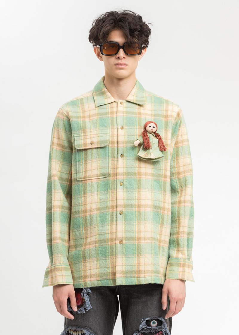 トップス doublet 21AW CHECK SHIRT WITH MY DOLL doublet（ダブレット）の「【doublet】MEN シャツ CHECK SHIRT WITH MY