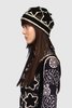 Hand Crochet Star Hat - Black - Thumbnail 1