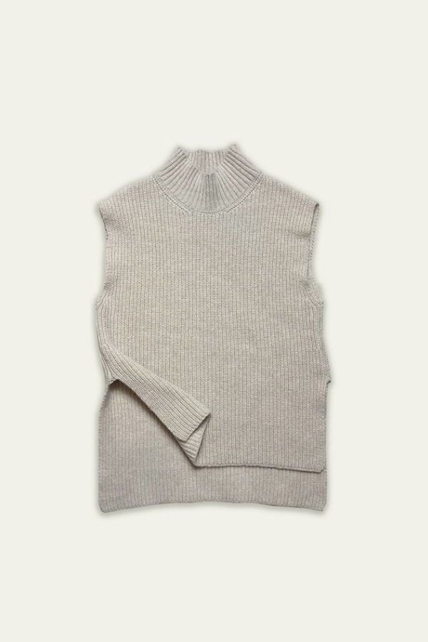 Kids Main Story Knit Vest - Cream Marl