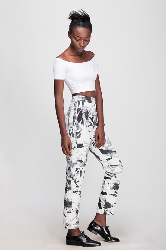 Osei-Duro Vapos Trouser in B&W Abstact Osei-Duro Vapos Trouser in B&W Abstact