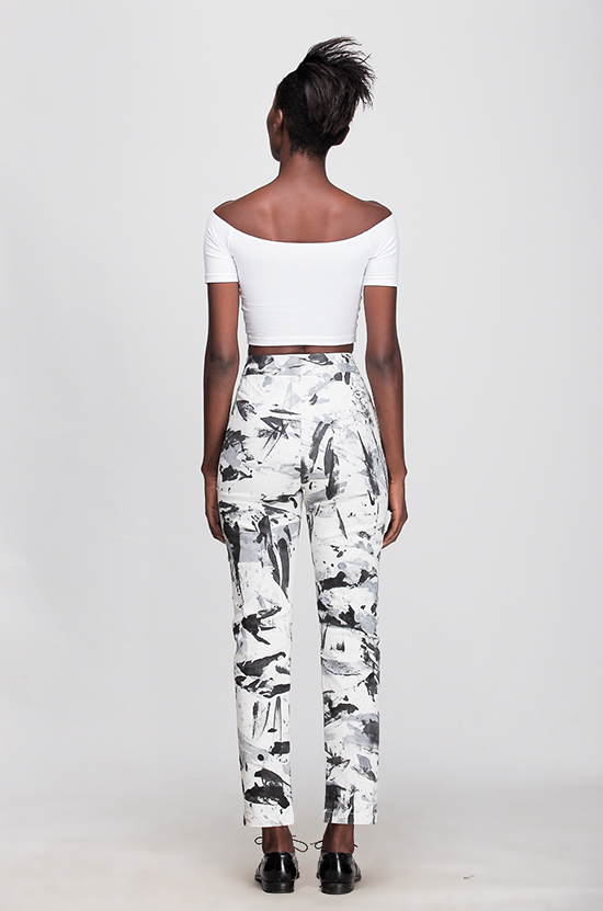Osei-Duro Vapos Trouser in B&W Abstact Osei-Duro Vapos Trouser in B&W Abstact