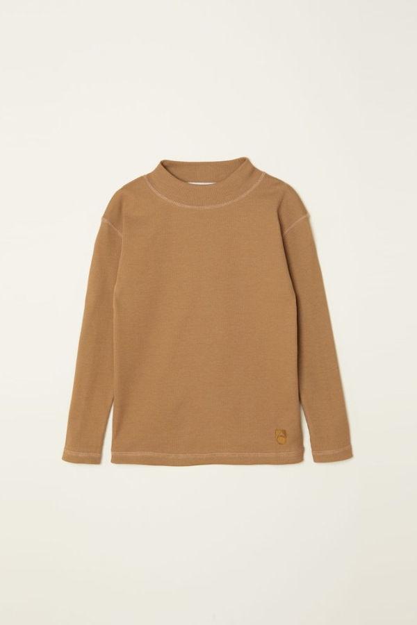 Kids Main Story Long Sleeve Rib Top - Walnut