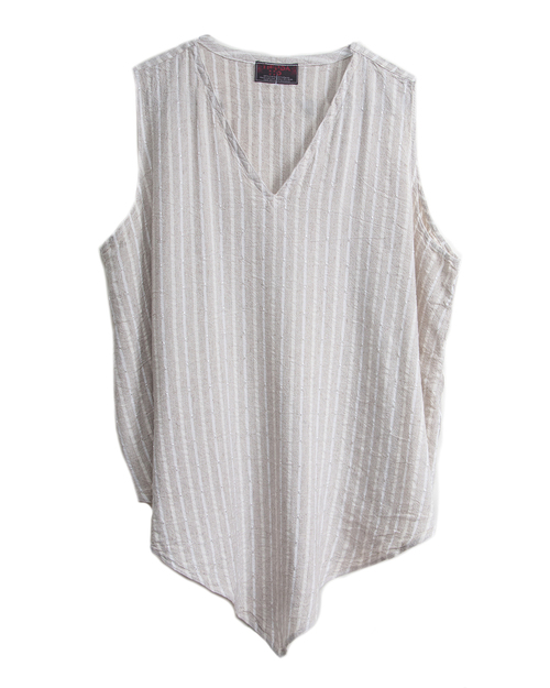Tienda Ho Monsoon Tank in Striped Linen Tienda Ho Monsoon Tank in Striped Linen