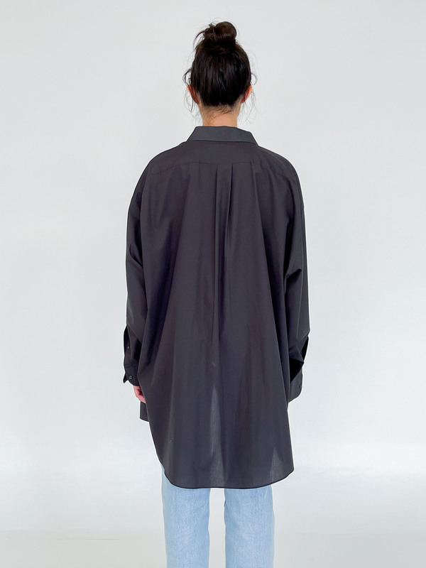 Vintage Relaxed Button Down Shirt - Black