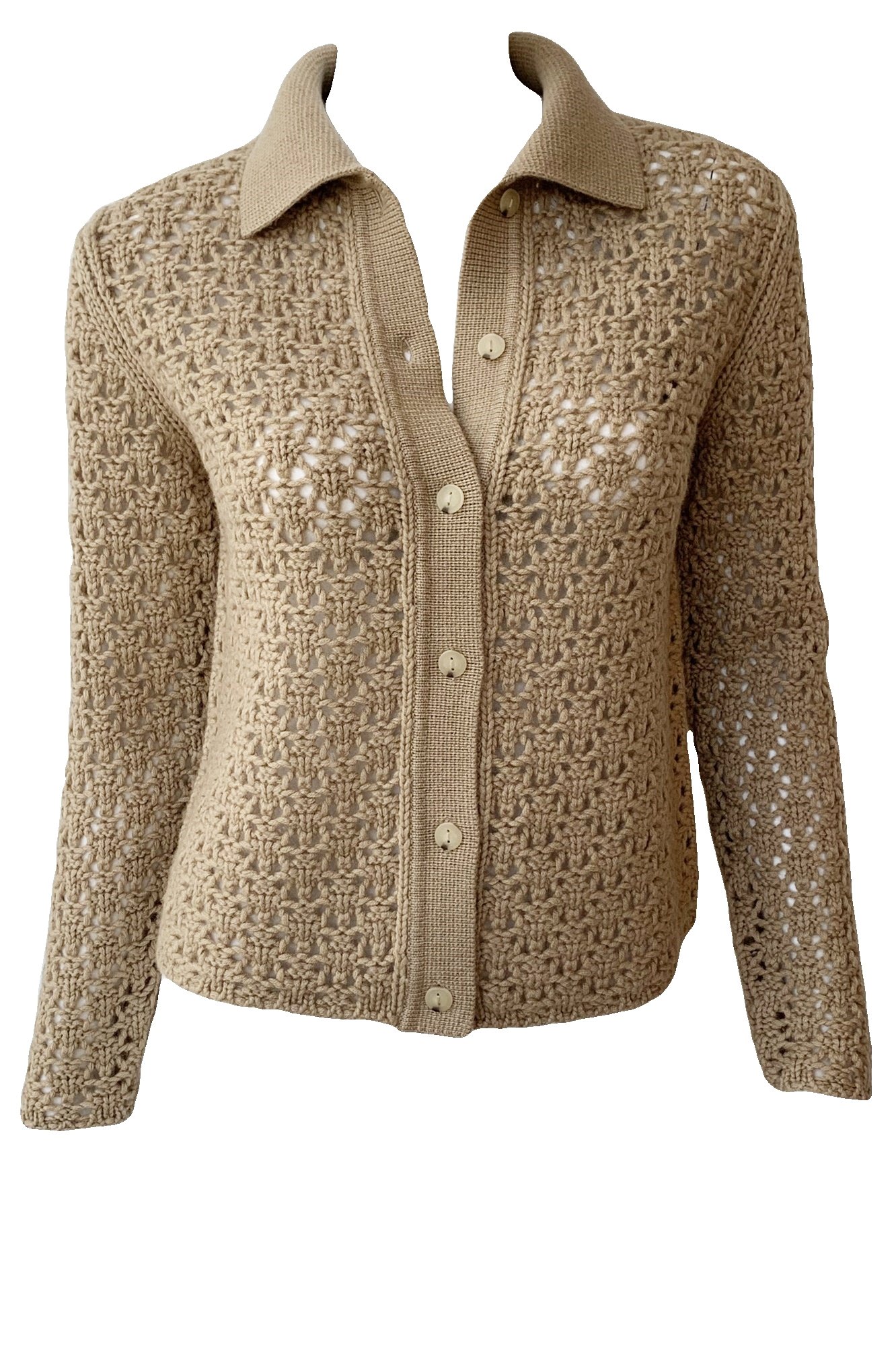 VINCE Crochet Button Cardigan - Amber 