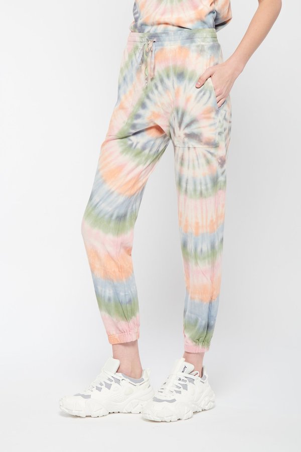 Raquel Allegra Tracker Pant - Pastel Spiral Tie Dye Raquel Allegra Tracker Pant - Pastel Spiral Tie Dye