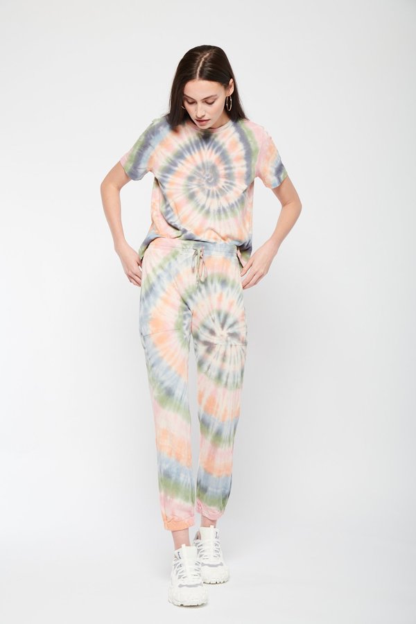 Raquel Allegra Tracker Pant - Pastel Spiral Tie Dye Raquel Allegra Tracker Pant - Pastel Spiral Tie Dye