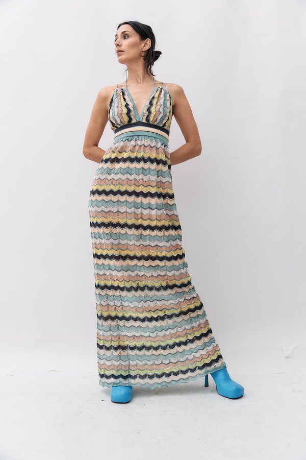 pre-loved M Missoni Multi-Color Maxi Dress - Beige Multi-Color