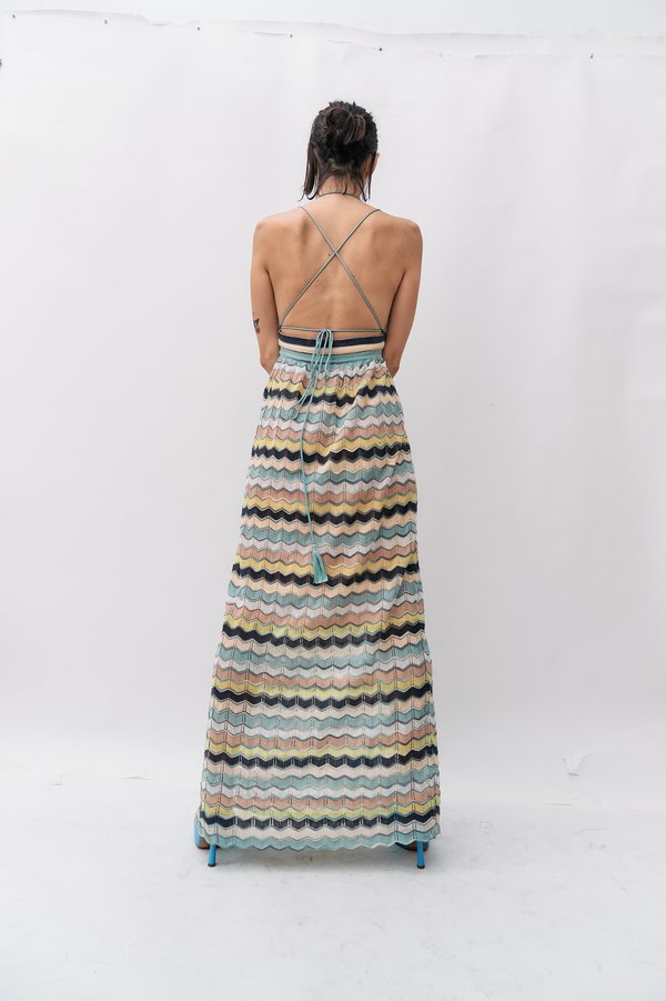pre-loved M Missoni Multi-Color Maxi Dress - Beige Multi-Color | Garmentory
