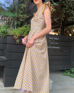 Find Me Now Roux Pintuck Midi Dress - Yellow/Lavender