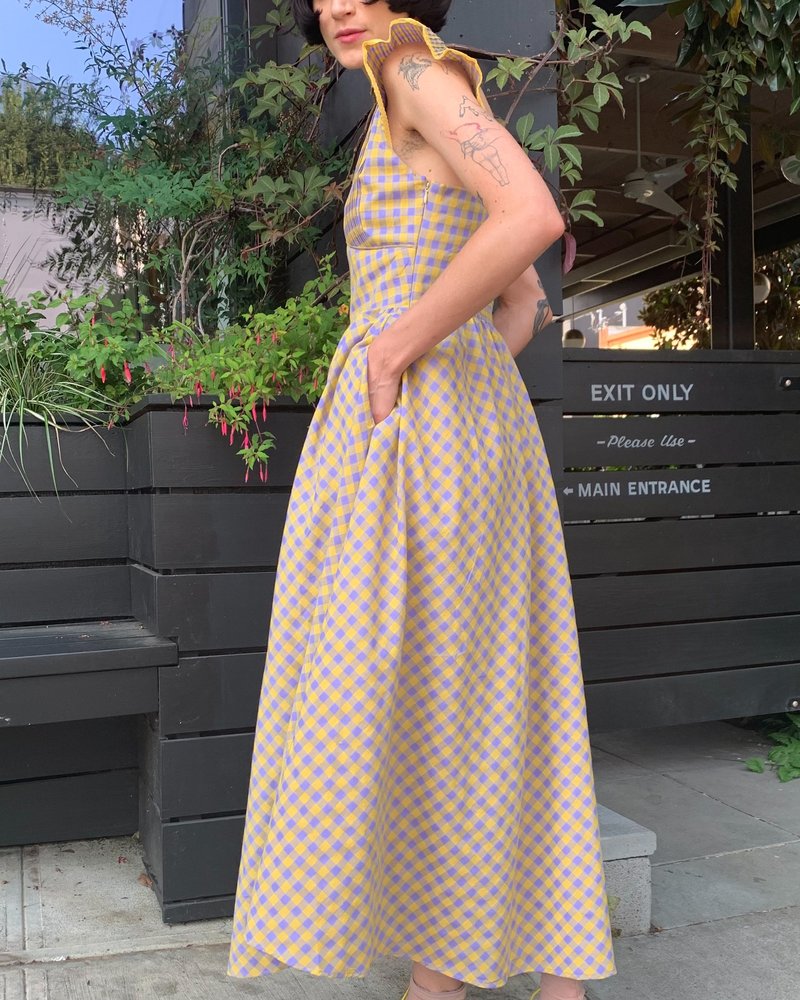 Find Me Now Roux Pintuck Midi Dress - Yellow/Lavender | Garmentory